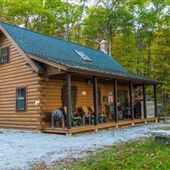 Scenic cabin in the woods with spectacular mountain views